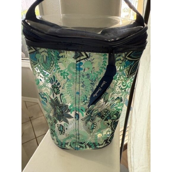 Vera Bradley Clear Lotion Bag Blue Floral Cosmetic Beach Zip Top See Thru PVC - Picture 4 of 10